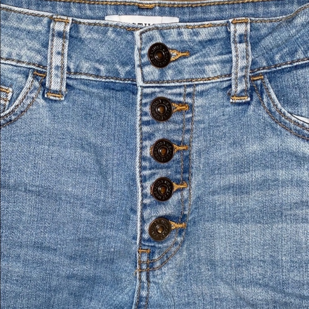 Just USA distressed button fly jean shorts